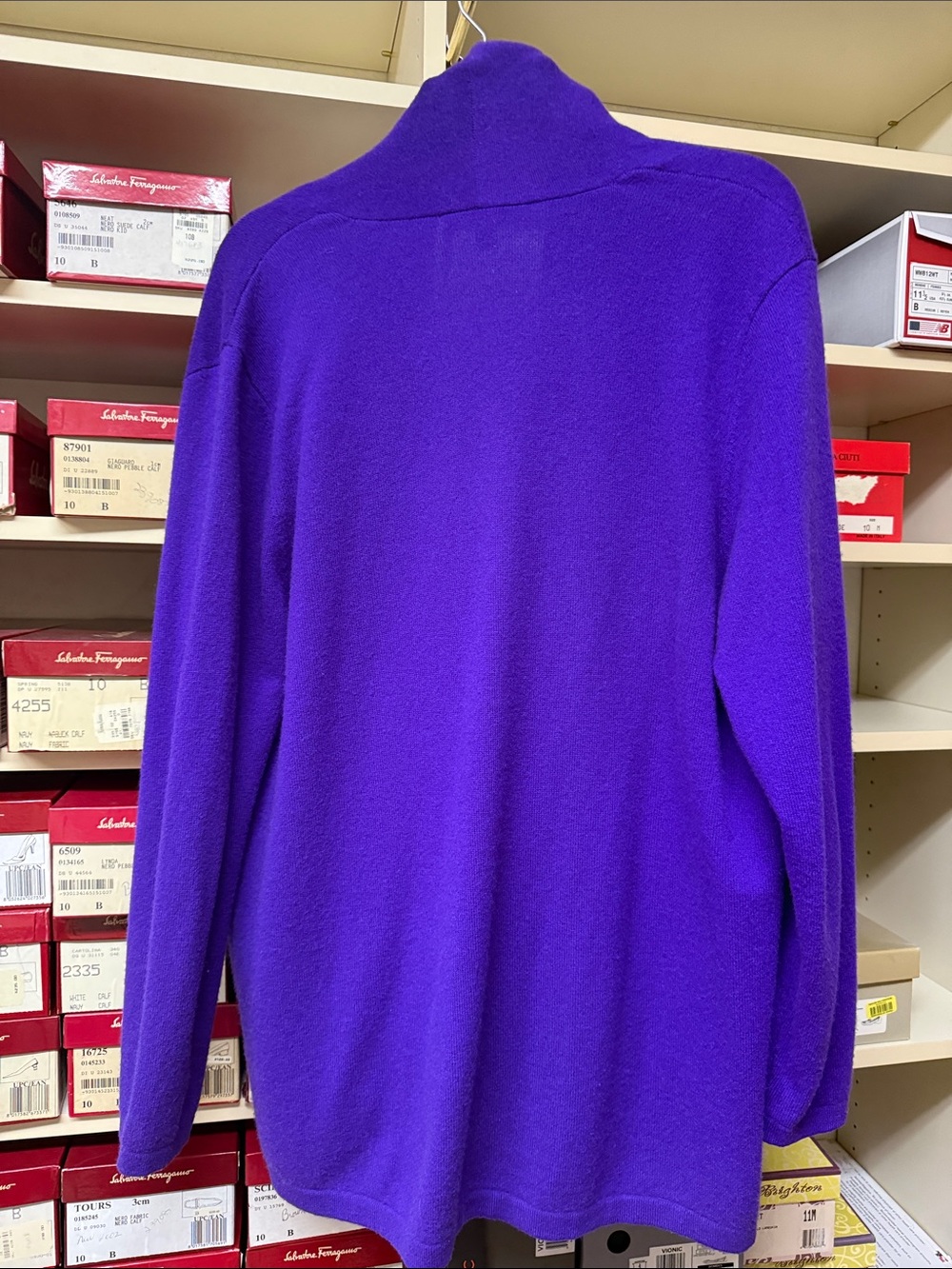 Neiman Marcus Purple cashmere basic open cardigan - Picture 3 of 3
